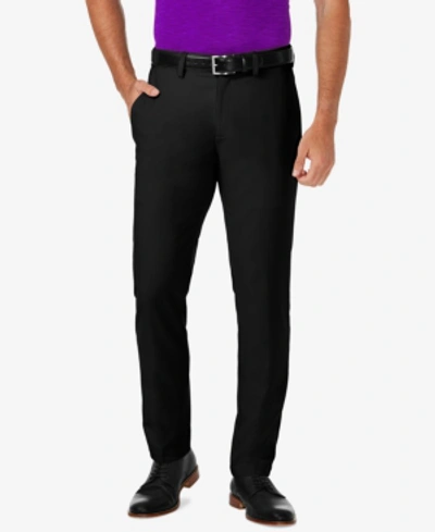 Shop Haggar Men's Cool 18 Pro Slim-fit Flat Front Stretch Dress Pants In Black