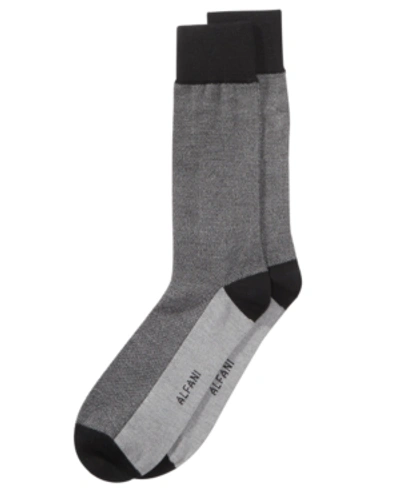 Shop Alfani Men's Pique Solid Dress Socks, Created For Macy's In Charcoal