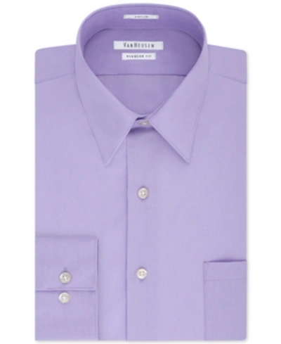 Shop Van Heusen Men's Classic-fit Point Collar Poplin Dress Shirt In Lavender