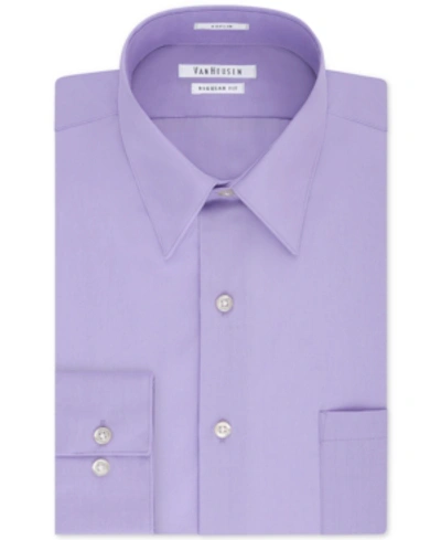 Van Heusen Men's Big & Tall Classic/regular Fit Wrinkle Free Poplin Solid Dress Shirt In Lavender