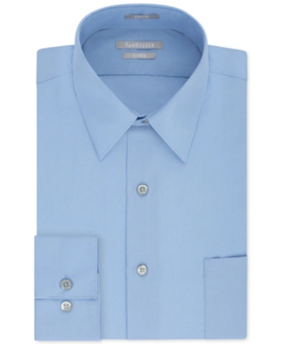 Shop Van Heusen Men's Athletic Fit Poplin Dress Shirt In Cameo Blue