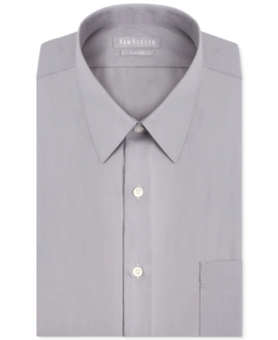 Shop Van Heusen Men's Athletic Fit Poplin Dress Shirt In Gray