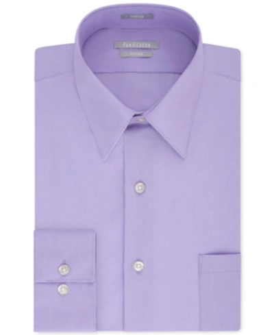 Shop Van Heusen Men's Athletic Fit Poplin Dress Shirt In Lavender