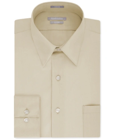 Shop Van Heusen Men's Athletic Fit Poplin Dress Shirt In Stone