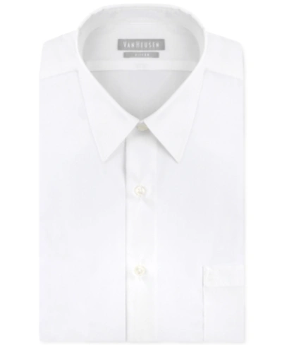 Shop Van Heusen Men's Athletic Fit Poplin Dress Shirt In White