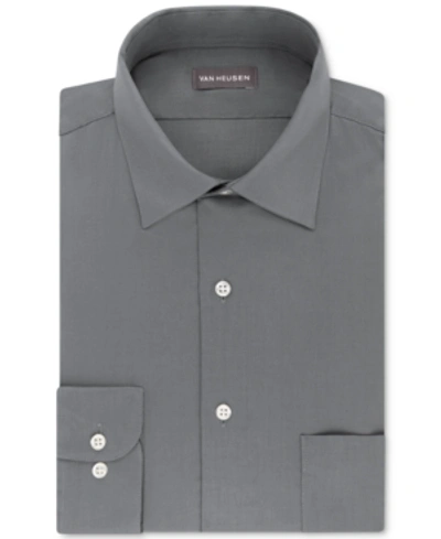Shop Van Heusen Men's Classic/regular Fit Stretch Wrinkle Free Sateen Dress Shirt In Grey