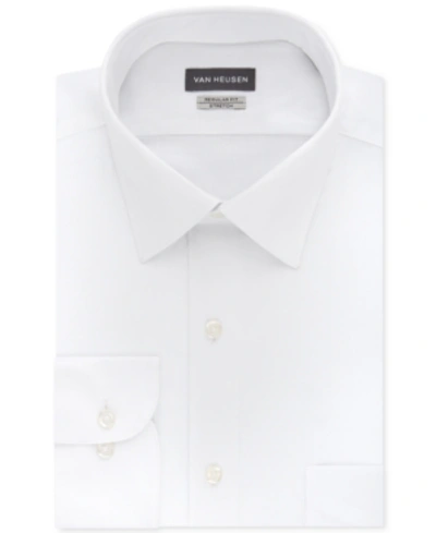 Shop Van Heusen Men's Classic/regular Fit Stretch Wrinkle Free Sateen Dress Shirt In White