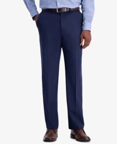 Haggar Cool Right Performance Flex Classic Fit Flat Front Pant In Navy