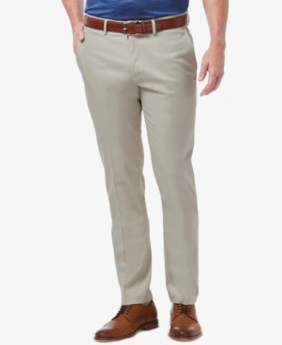 Shop Haggar Men's Premium No Iron Khaki Slim-fit Flat Front Pants In Light Grey