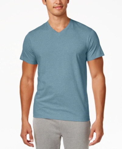Shop Alfani Men's V-neck Undershirt, Created For Macy's In Ocean Heather