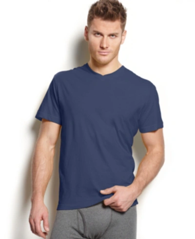 Shop Alfani Men's V-neck Undershirt, Created For Macy's In Navy Heather