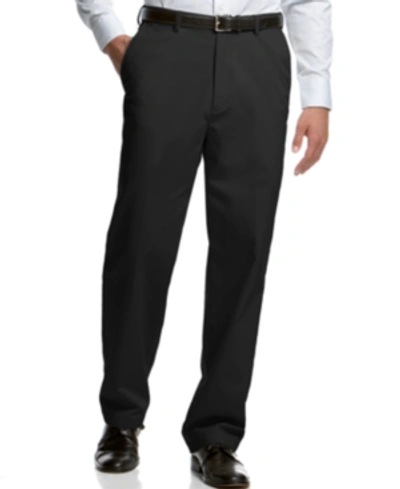 Shop Haggar Microfiber Performance Classic-fit Dress Pants, Created For Macy's In Black