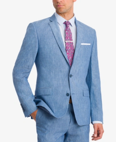 Shop Bar Iii Men's Slim-fit Linen Suit Jackets, Created For Macy's In Blue