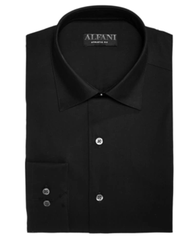 Shop Alfani Alfatech By  Men's Big & Tall Solid Dress Shirt, Created For Macy's In Black