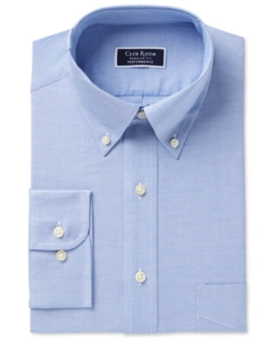 Shop Club Room Men's Regular Fit Pinpoint Dress Shirt, Created For Macy's In Light Blue