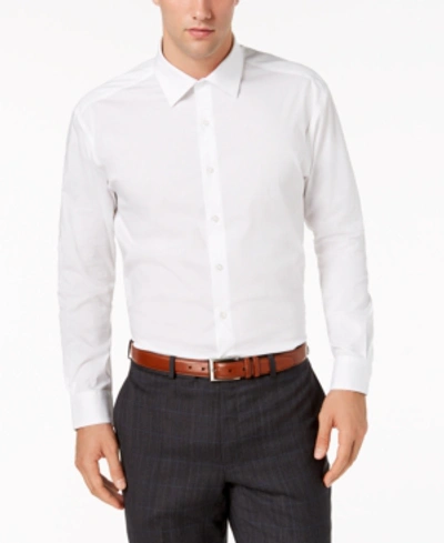 Shop Alfani Alfatech By  Men's Big & Tall Solid Dress Shirt, Created For Macy's In White
