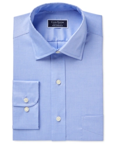 Shop Club Room Men's Regular Fit Pinpoint Dress Shirt, Created For Macy's In Light Blue