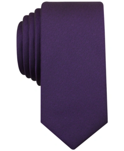 Shop Bar Iii Sable Solid Tie, Created For Macy's In Plum