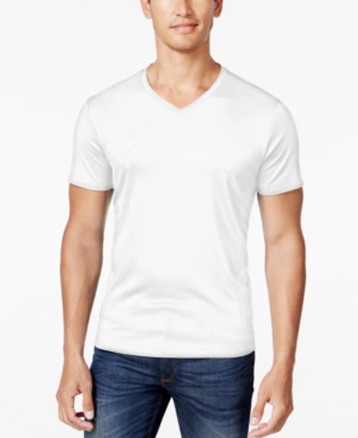 Shop Alfani Men's Soft Touch Stretch V-neck T-shirt, Created For Macy's In Bright White