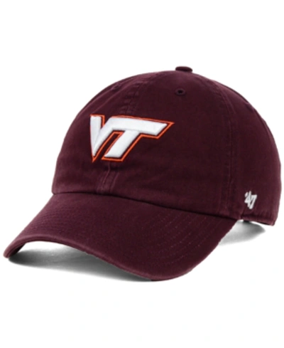 Shop 47 Brand Virginia Tech Hokies Ncaa Clean-up Cap In Maroon