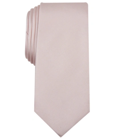 Shop Alfani Men's Solid Texture Slim Tie, Created For Macy's In Blush