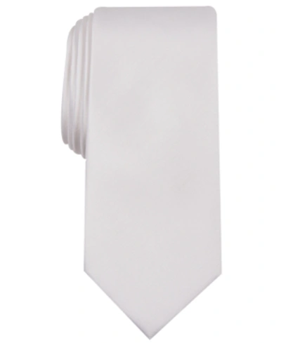 Shop Alfani Men's Solid Texture Slim Tie, Created For Macy's In White