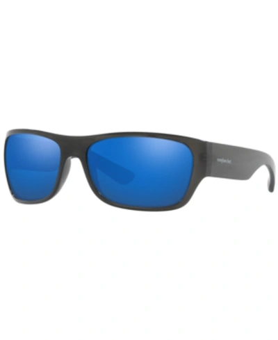 Shop Sunglass Hut Collection Sunglasses, Hu2013 63 In Dark Grey/ Blue Mirror Blue