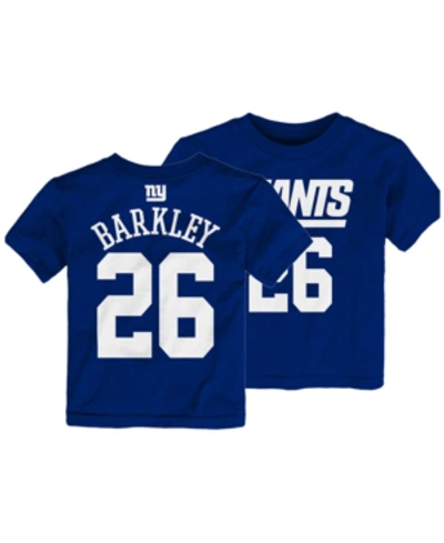 Shop Outerstuff Saquon Barkley New York Giants Mainliner Player T-shirt, Toddler Boys (2t-4t) In Royalblue