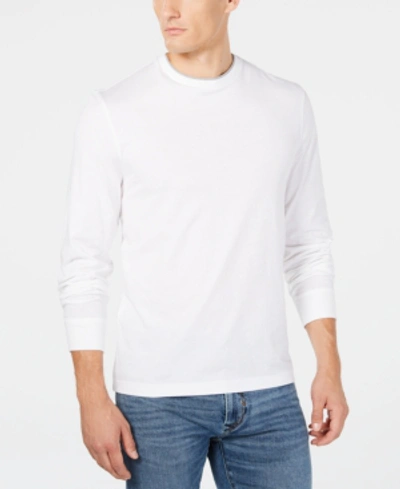 Shop Club Room Men's Doubler Crewneck T-shirt, Created For Macy's In Bright White