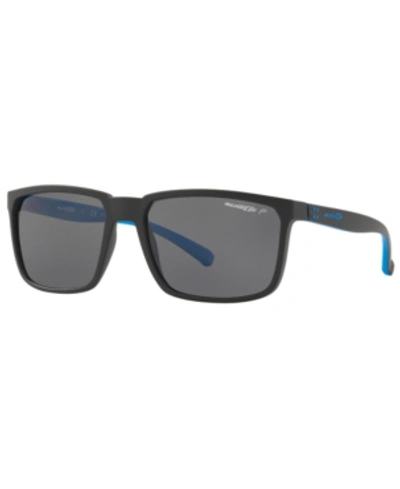 Shop Arnette Polarized Sunglasses, An4251 58 Stripe In Matte Black / Polar Grey