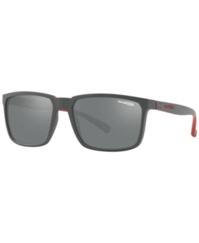 Shop Arnette Sunglasses, An4251 58 Stripe In Matte Grey / Grey Mirror Silver