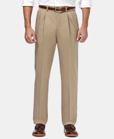 Shop Haggar Men's Premium No Iron Khaki Classic Fit Pleat Hidden Expandable Waist Pants
