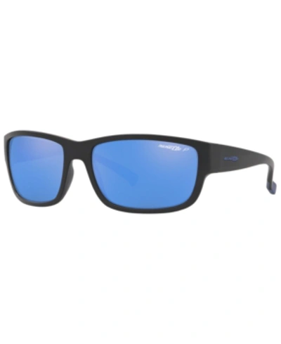 Shop Arnette Polarized Sunglasses, An4256 62 In Matte Black/dark Grey Mirror Water