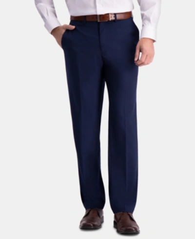 Shop Haggar J.m.  Men's Straight-fit 4-way Stretch Flat-front Dress Pants In Blue