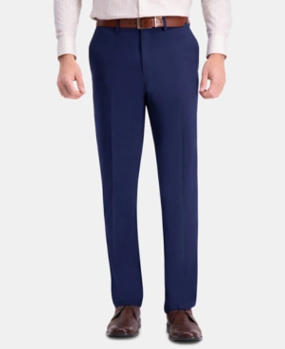 Shop Haggar J.m.  Men's Straight-fit 4-way Stretch Flat-front Dress Pants In Bright Blue