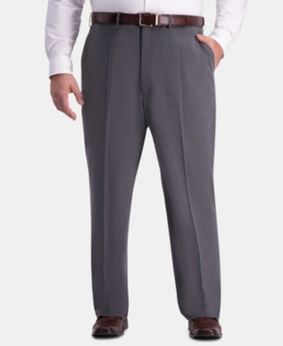 Shop Haggar J.m.  Big & Tall Classic-fit Stretch Flat-front Dress Pants In Med Grey