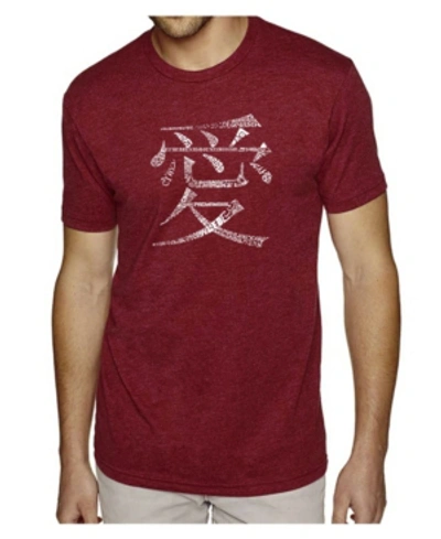 Shop La Pop Art Mens Premium Blend Word Art T-shirt In Burgundy