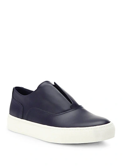 Shop Vince Nelson Leather Slip-on Skate Shoes In Blue