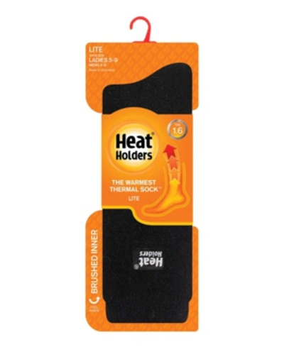 Shop Heat Holders Women's Lite Solid Thermal Socks In Black