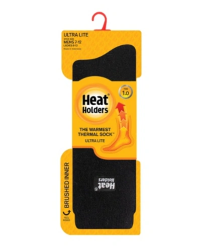 Shop Heat Holders Men's Ultra Lite Solid Thermal Socks In Black