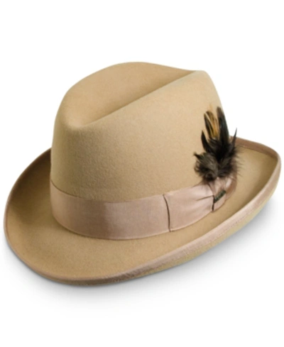 Shop Scala Men's Wool Homburg Hat In Camel
