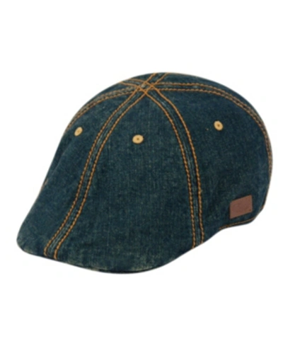 Shop Epoch Hats Company Duckbill Ivy Cap With Stitching In Blue
