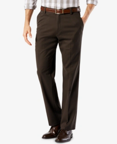 Shop Dockers Men's Easy Straight Fit Khaki Stretch Pants In Dark Brown