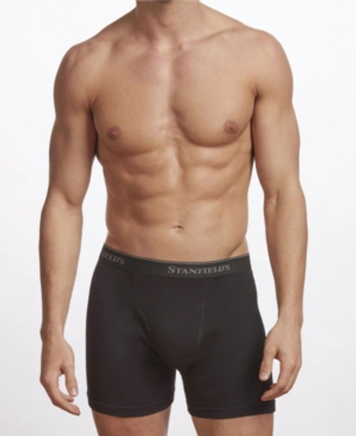 Shop Stanfield's Premium Cotton Men's 2 Pack Boxer Brief Underwear In Black