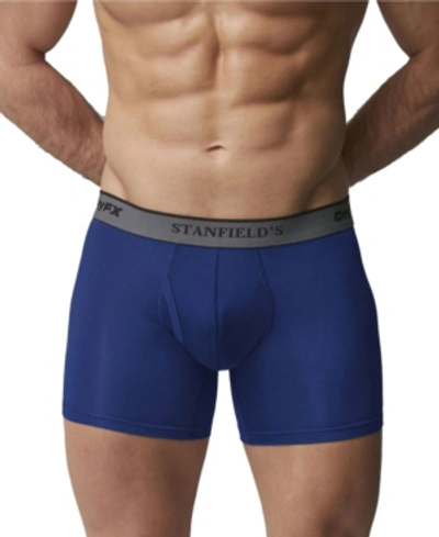 Shop Stanfield's Dryfx Men's Performance Boxer Brief Underwear In Sapphire