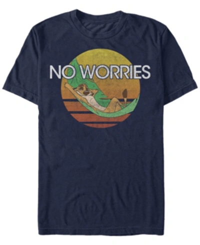 Shop Lion King Disney Men's The  Timon Chillin' No Worries Short Sleeve T-shirt In Navy