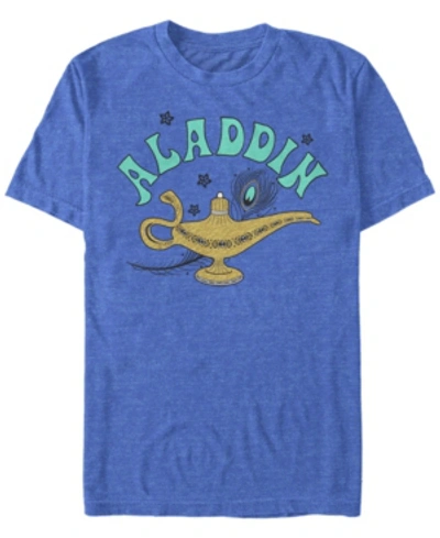 Shop Aladdin Disney Men's  Live Action Ornate Lamp Sketch Short Sleeve T-shirt In Royal Heat