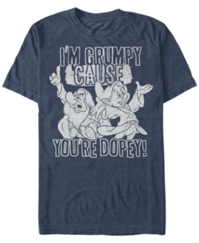 Shop Disney Princess Disney Men's Snow White Grumpy Cause You're Dopey Short Sleeve T-shirt In Navy Heath