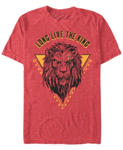 Shop Lion King Disney Men's The  Live Action Scar Geometric Triangle Short Sleeve T-shirt In Red Heathe
