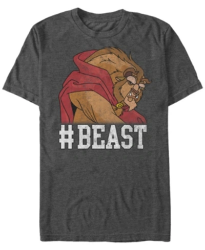 Shop Disney Princess Disney Men's Beauty The Beast Beast Game Face Short Sleeve T-shirt In Charcoal H